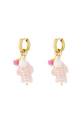 Oorbellen met vis en 2 parels