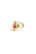 Verstelbare statement ring met gekleurd hart