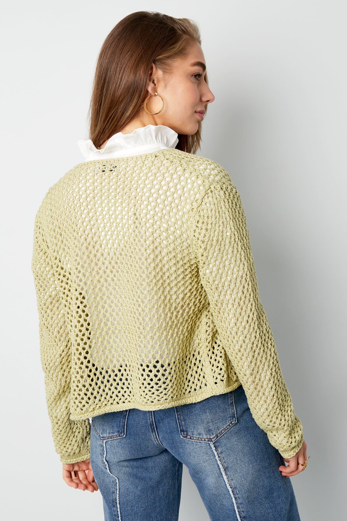Gebreide Polyester Vrouwen Cardigan Open Voorkant Haakpatroon