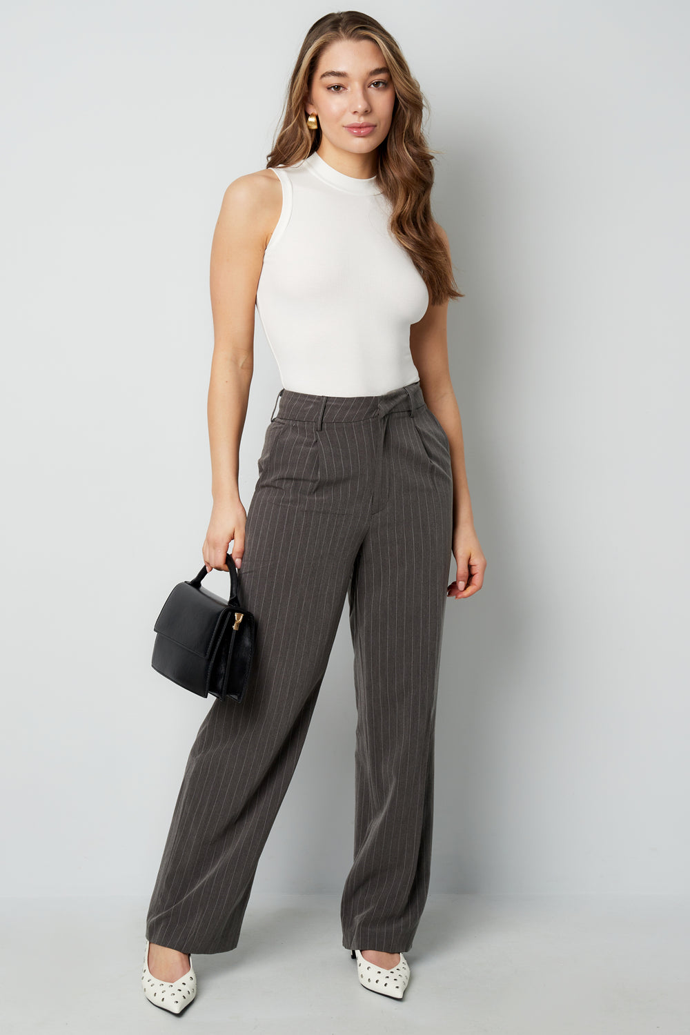 Viscose Vrouwen Mouwloze Bodysuit Hoge Hals Minimalistisch Ontwerp