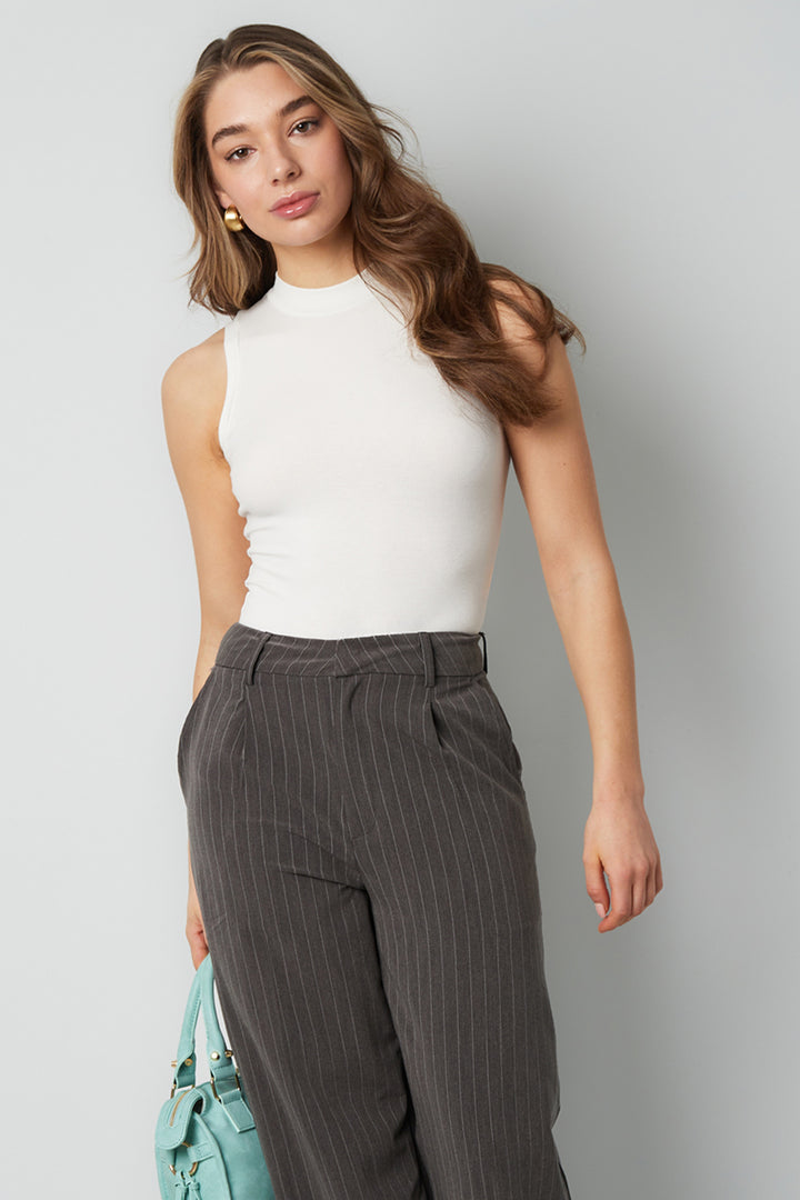 Viscose Vrouwen Mouwloze Bodysuit Hoge Hals Minimalistisch Ontwerp