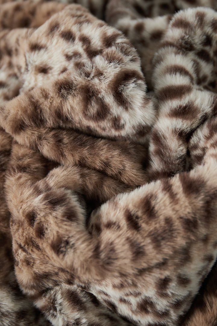 Polyester Valse Bont Dames Jas Luipaardprint Warm en Comfortabel