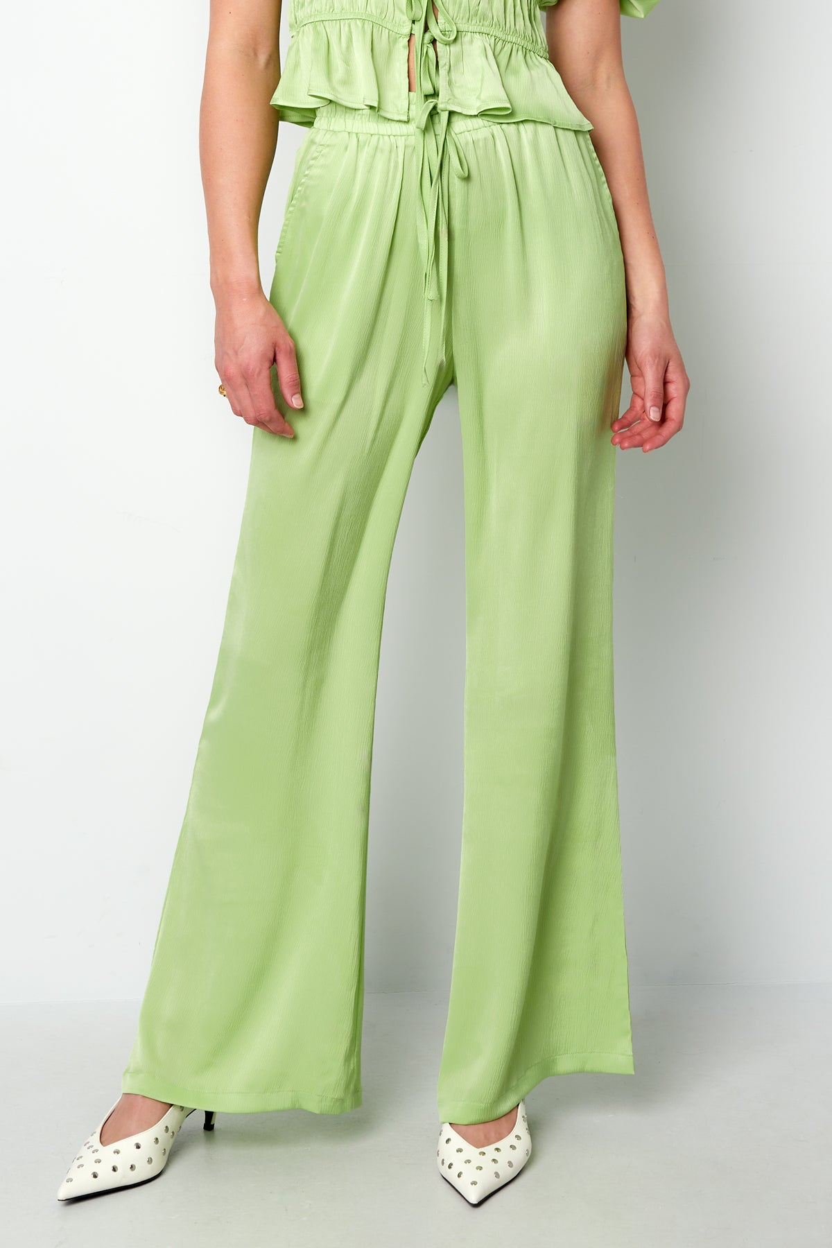 Geweven Polyester Vrouwen Rechte Broeken Casual Solide Kleur Lente/Zomer