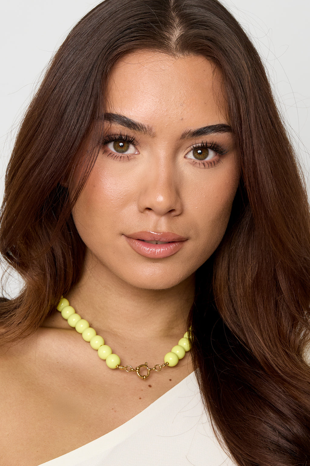 Ketting met kralen en frontsluiting-12mm