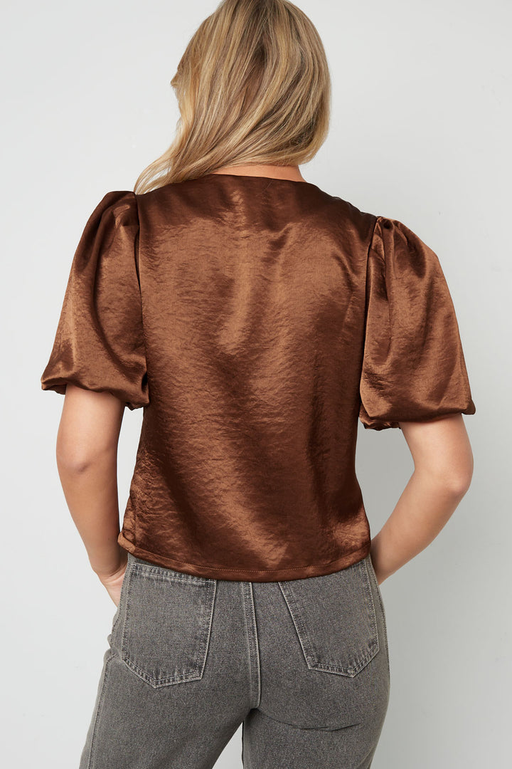 Geweven Polyestervezel Vrouwen Korte Mouwen Tops Elegant Solide Kleur