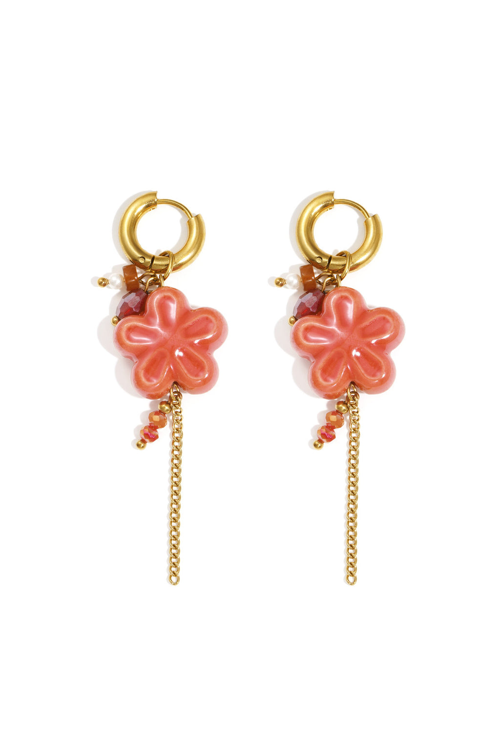 Oorbellen van roestvrij staal met bloemenmotief, casual, dagelijks, eenvoudig, serie, damessieraden