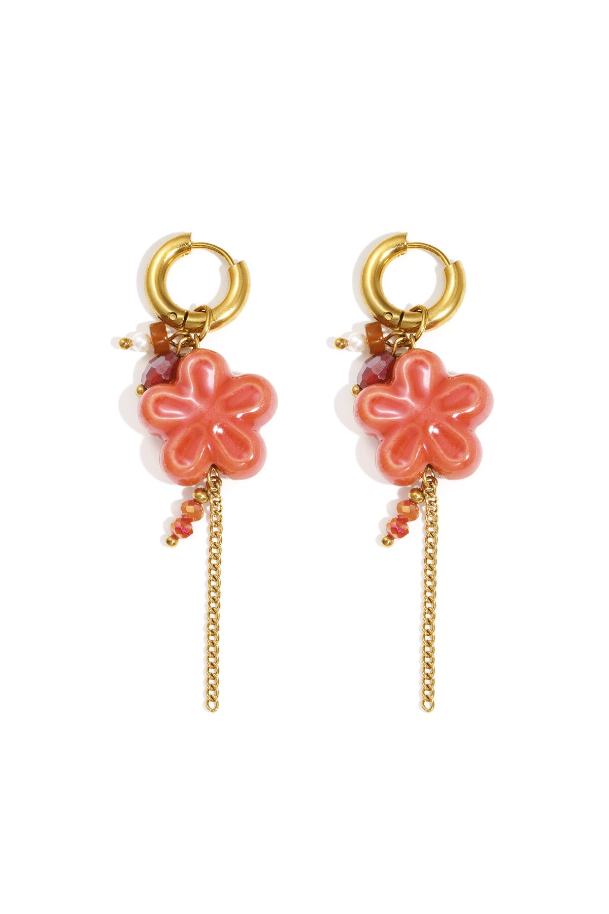 Oorbellen van roestvrij staal met bloemenmotief, casual, dagelijks, eenvoudig, serie, damessieraden