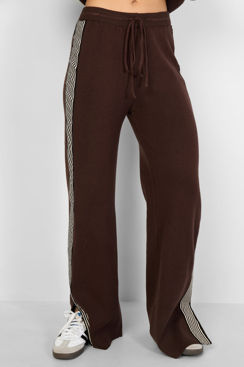 gebreide broek met strepen