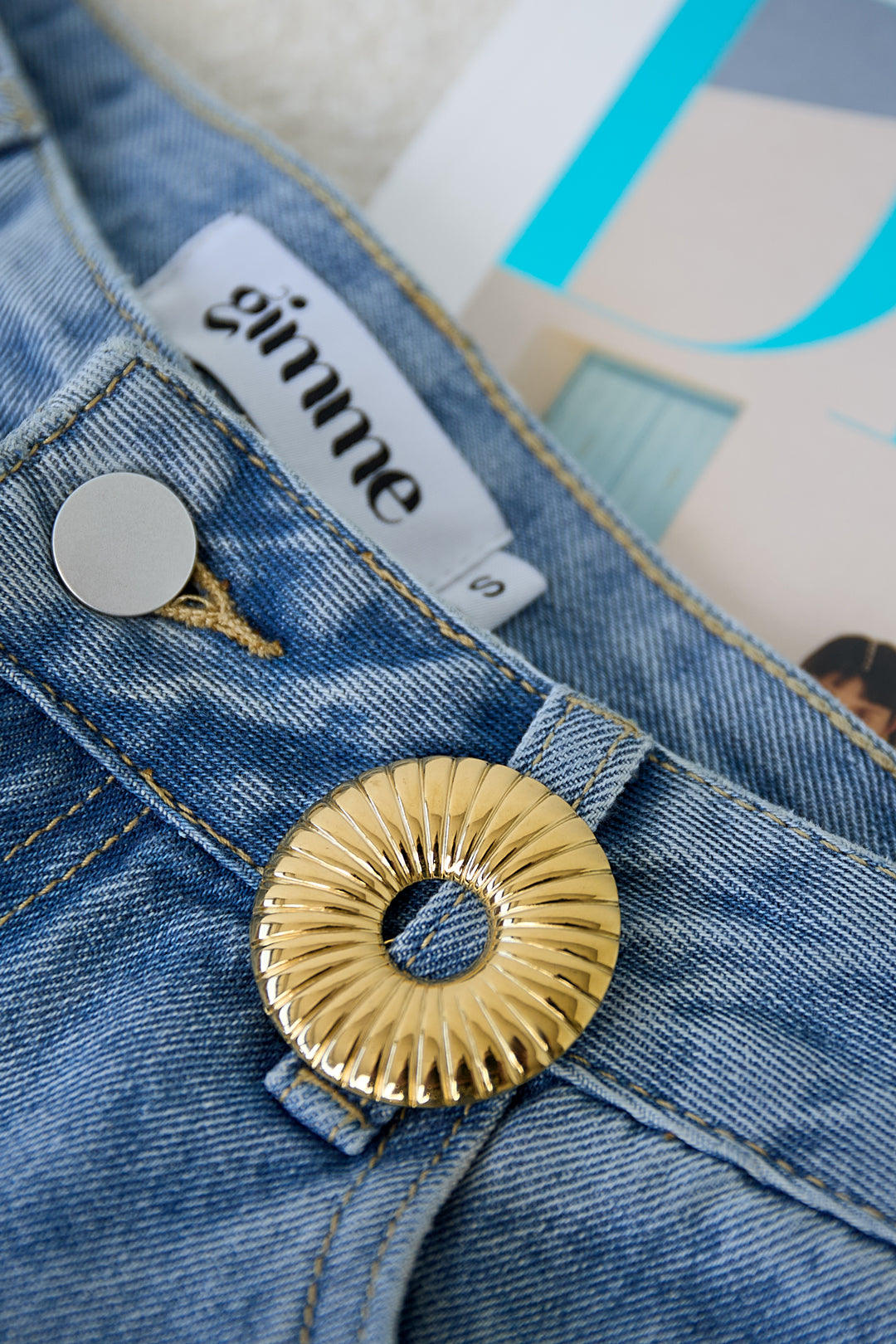 Broche haarspeld cirkel met streepjespatroon