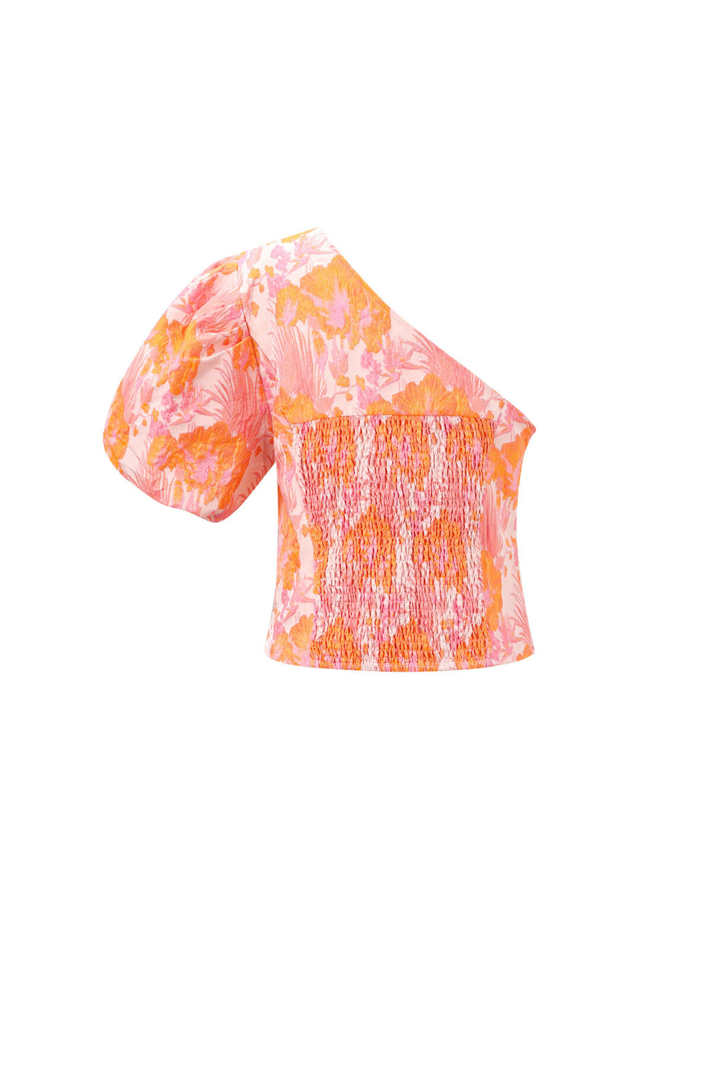 Geweven Polyestervezel Vrouwen Eén-Schouder Top Elegant Bloemenprint