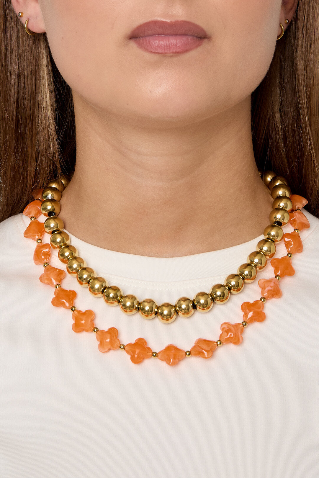 Kralenketting met klaver kraaltjes