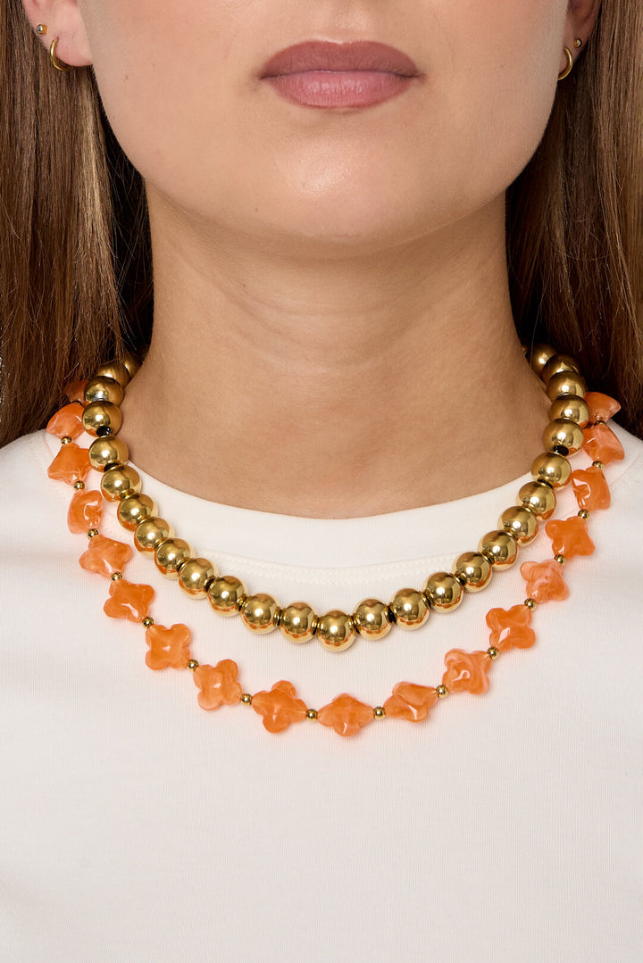 Kralenketting met klaver kraaltjes