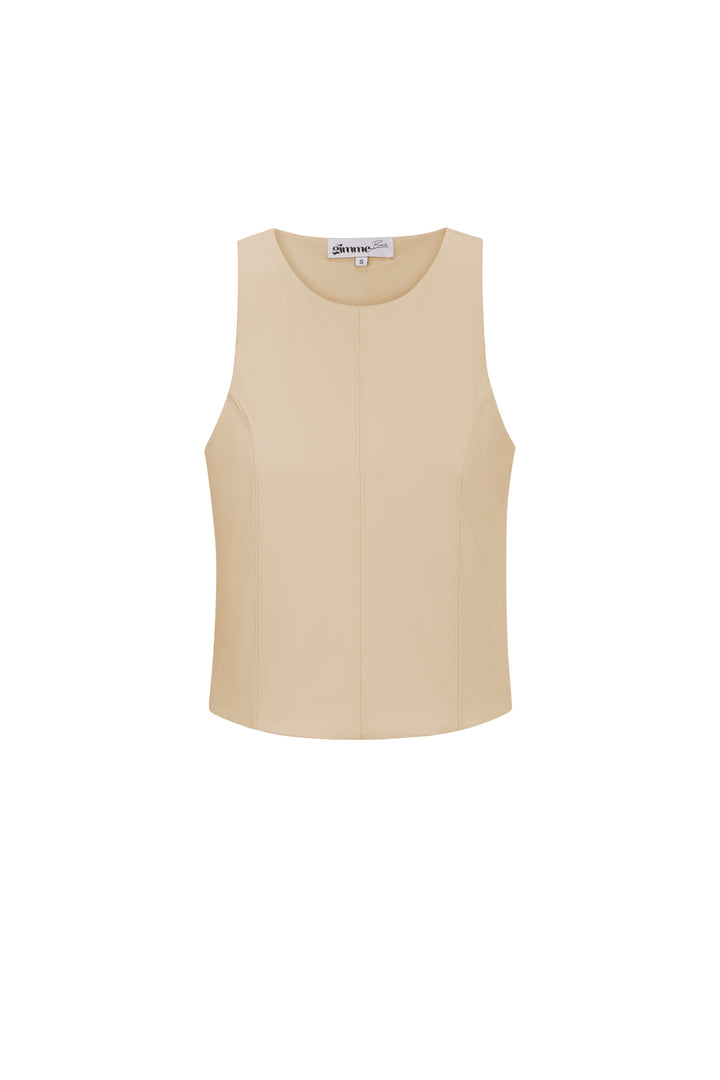 Gebreide Nylon Vrouwen Mouwloze Top Lente/Zomer Basis Solide Kleur