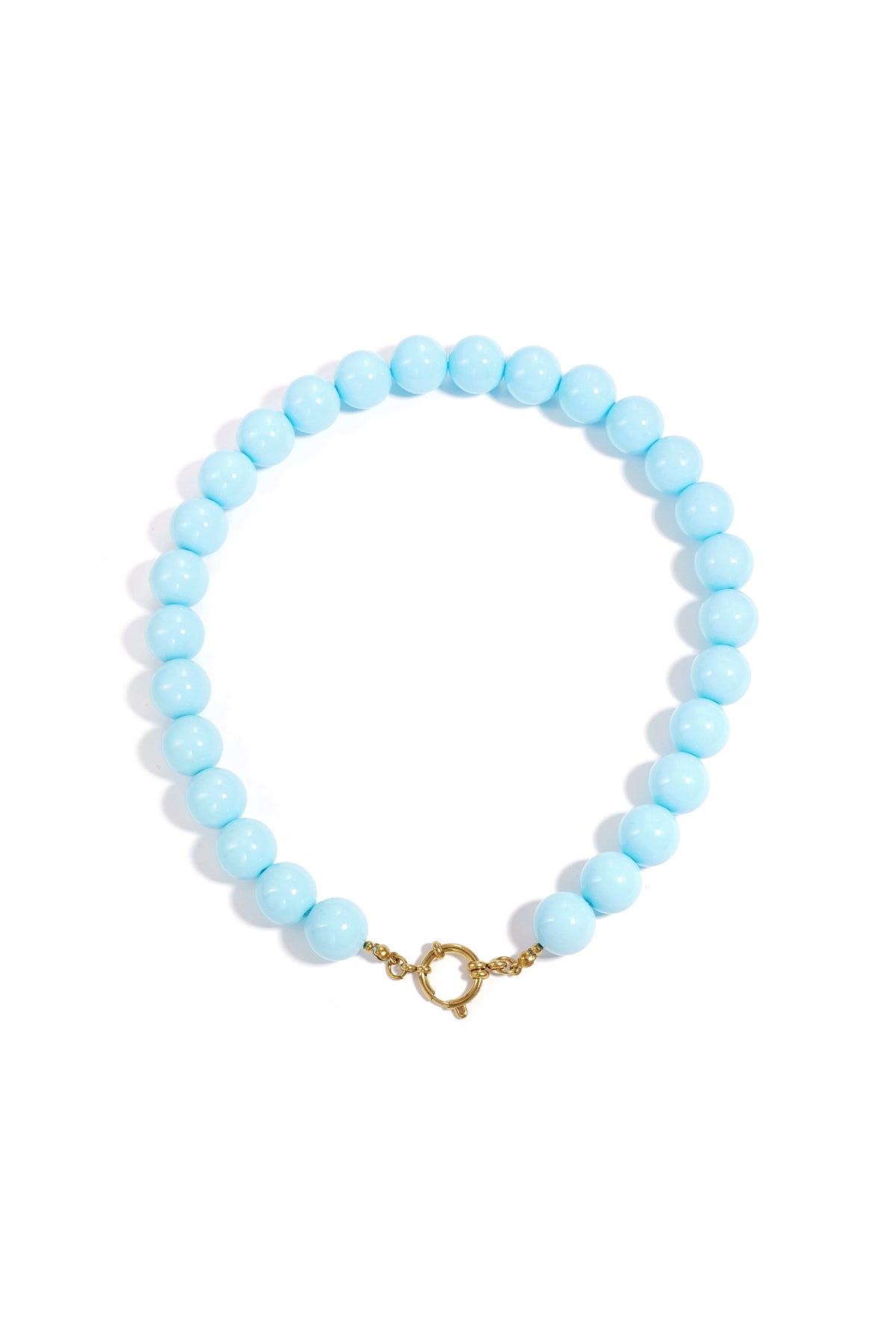 Ketting met grote kralen en frontsluiting-15mm