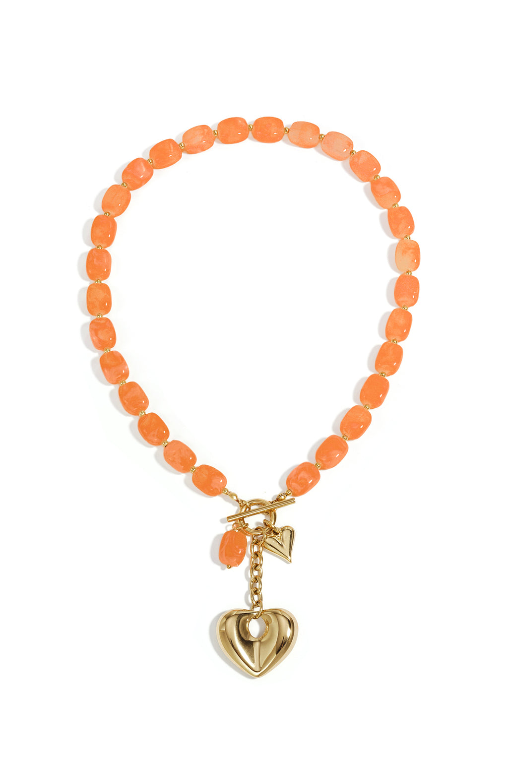 Squoval kralenketting hangend hart