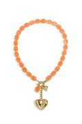Squoval kralenketting hangend hart