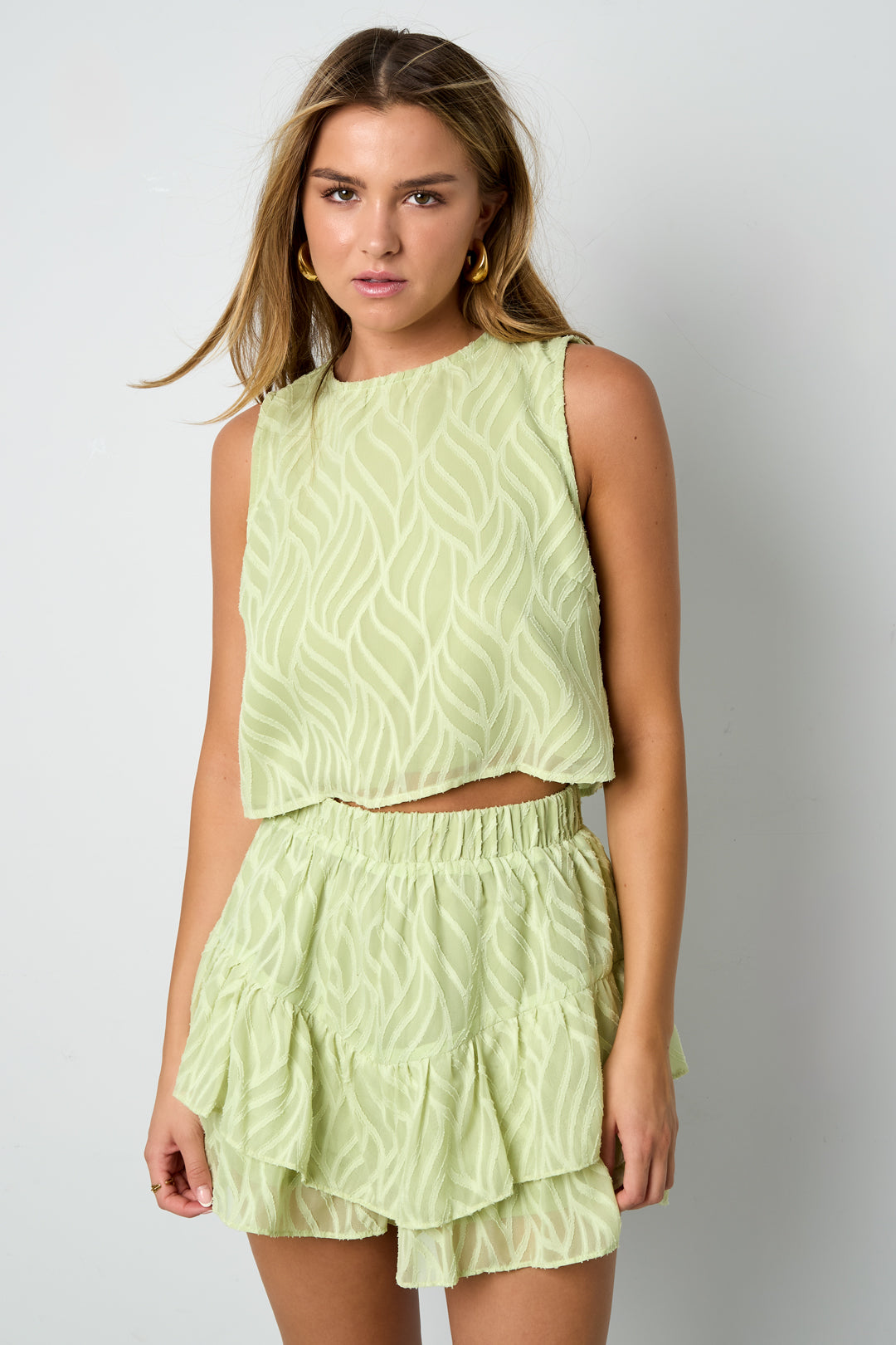 Geweven Polyestervezel Vrouwen Pantskirts Elegante Solide Kleur Lente/Zomer