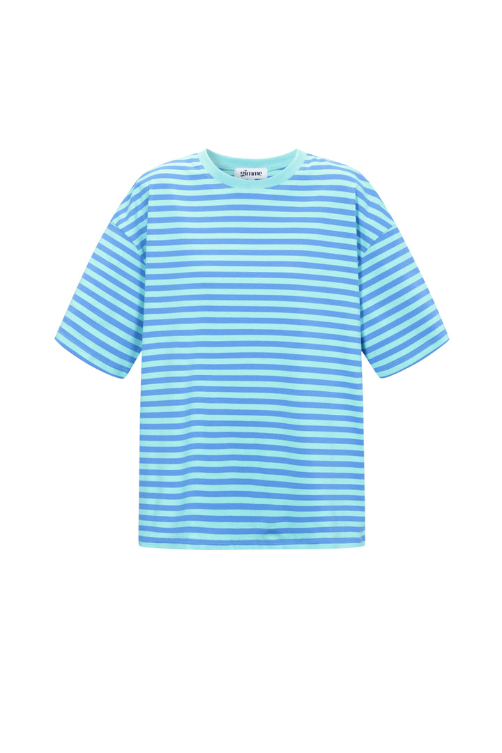 Het kleurrijke gestreepte T-shirt
