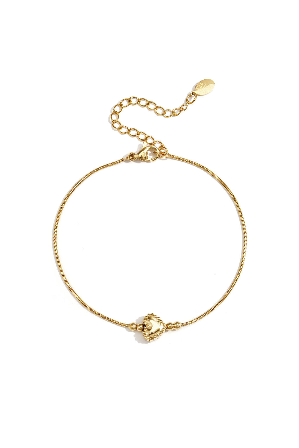 Minimalistische armband met versierd hartje