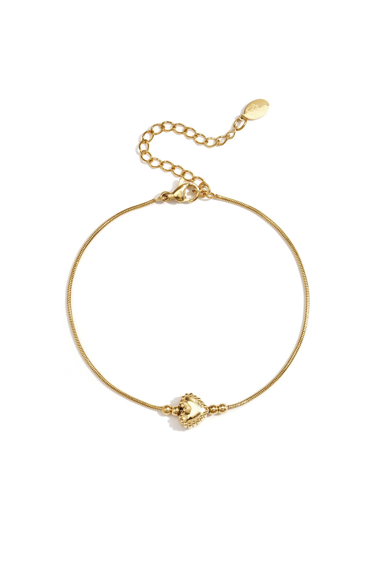Minimalistische armband met versierd hartje