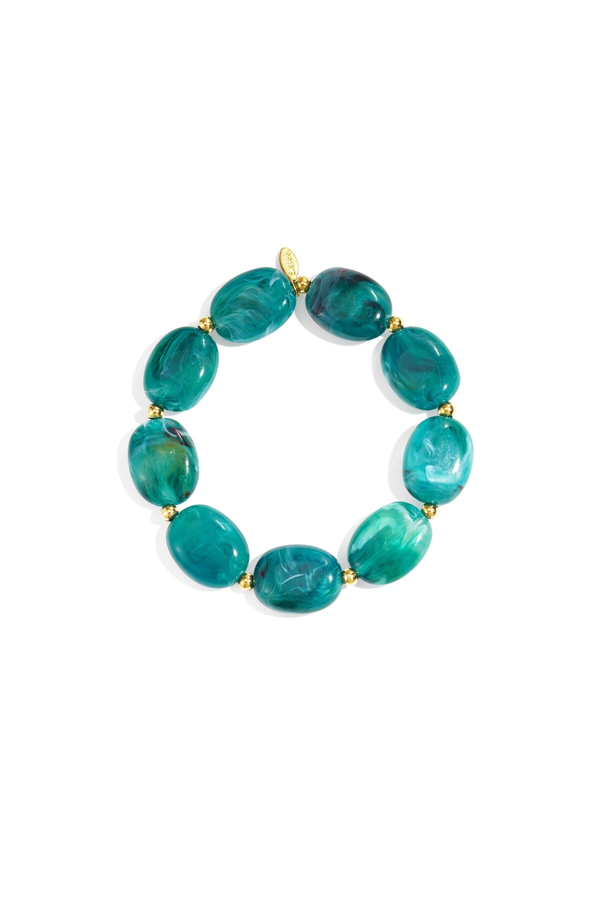 Kralen armband met ovale en goude kralen