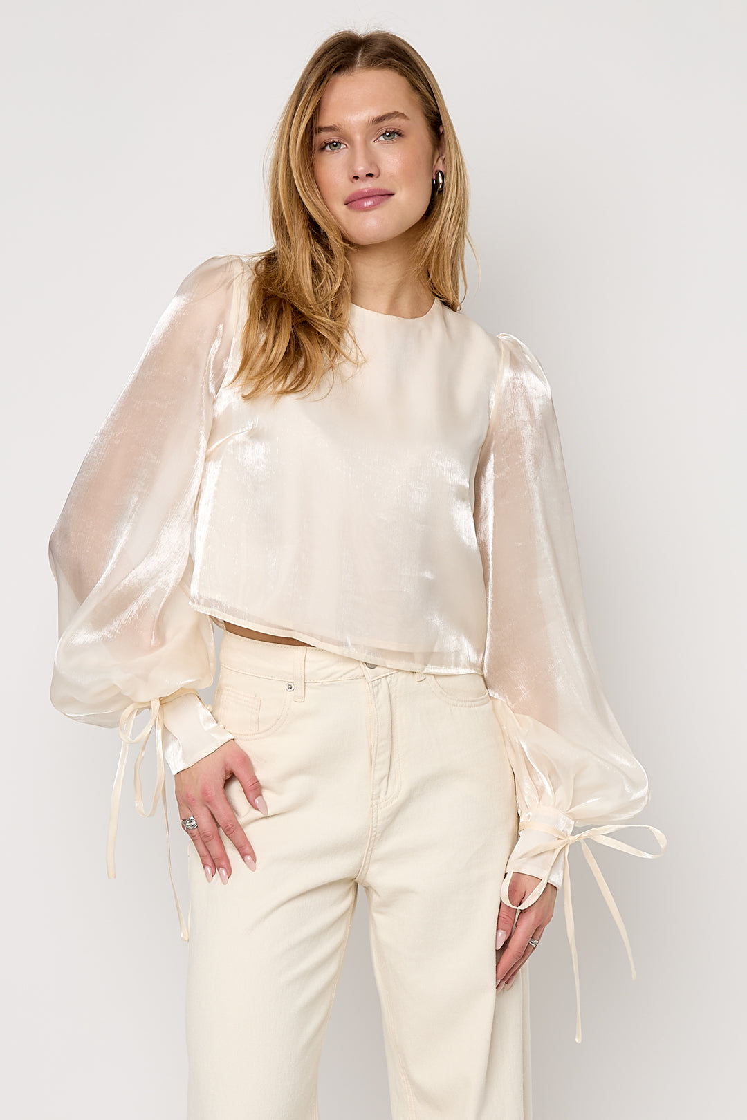 Glanzende parelblouse