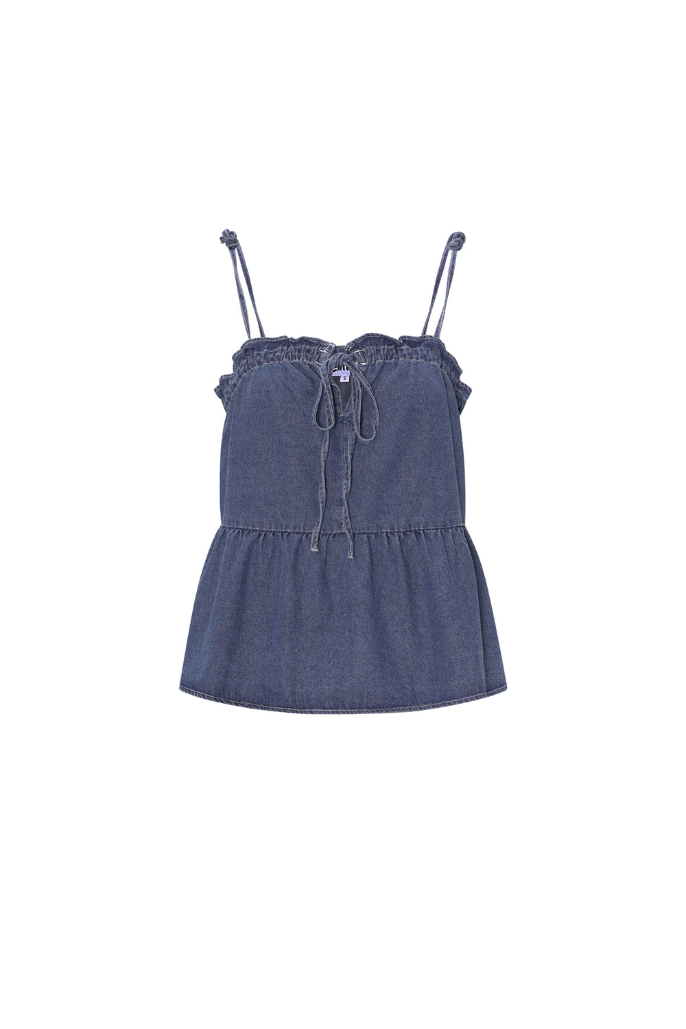Geweven Denim Vrouwen Casual Top Lente/Zomer Eenvoudige Kleur