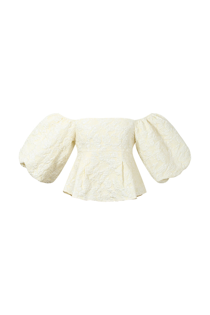 pof mouw top met textuur