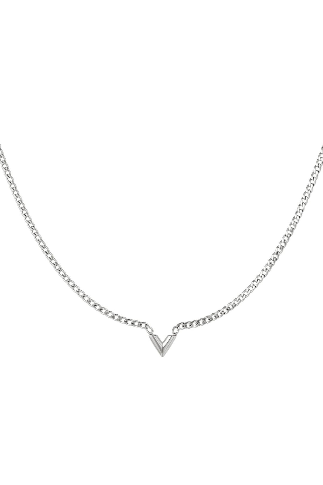 Edelstalen Ketting Letter V Goud kleur Stainless Steel
