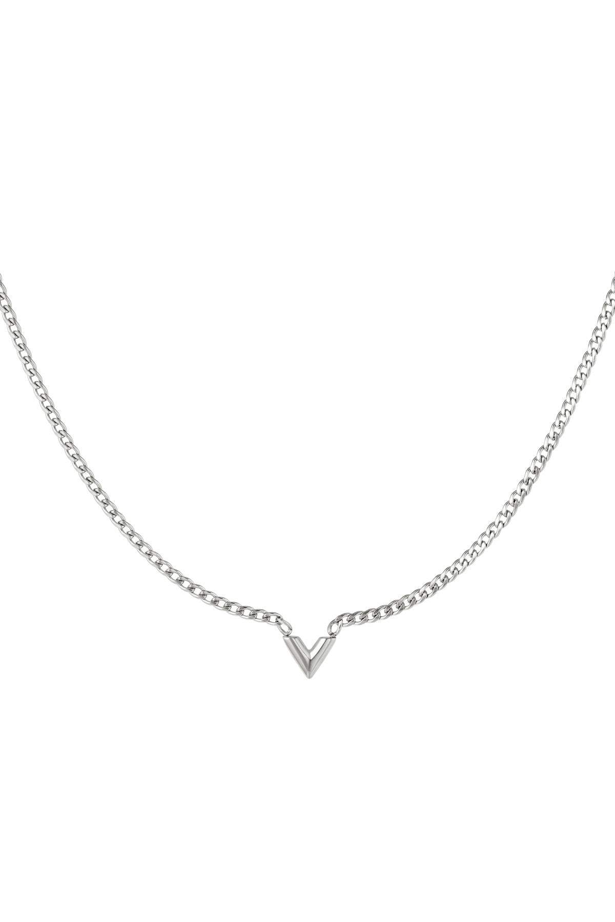 Edelstalen Ketting Letter V Goud kleur Stainless Steel