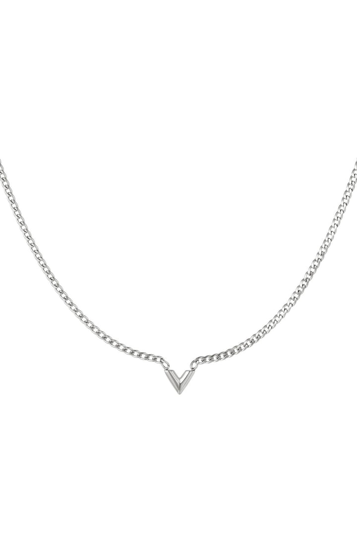 Edelstalen Ketting Letter V Goud kleur Stainless Steel