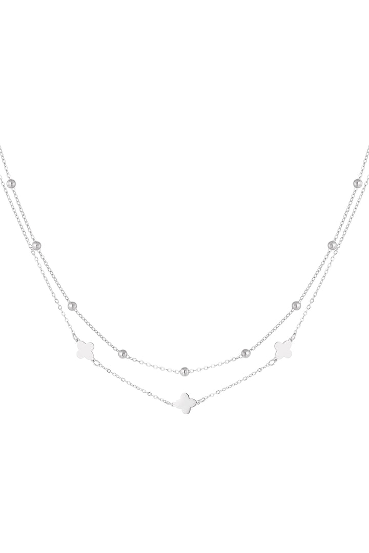ketting dubbel klaver/bolletjes