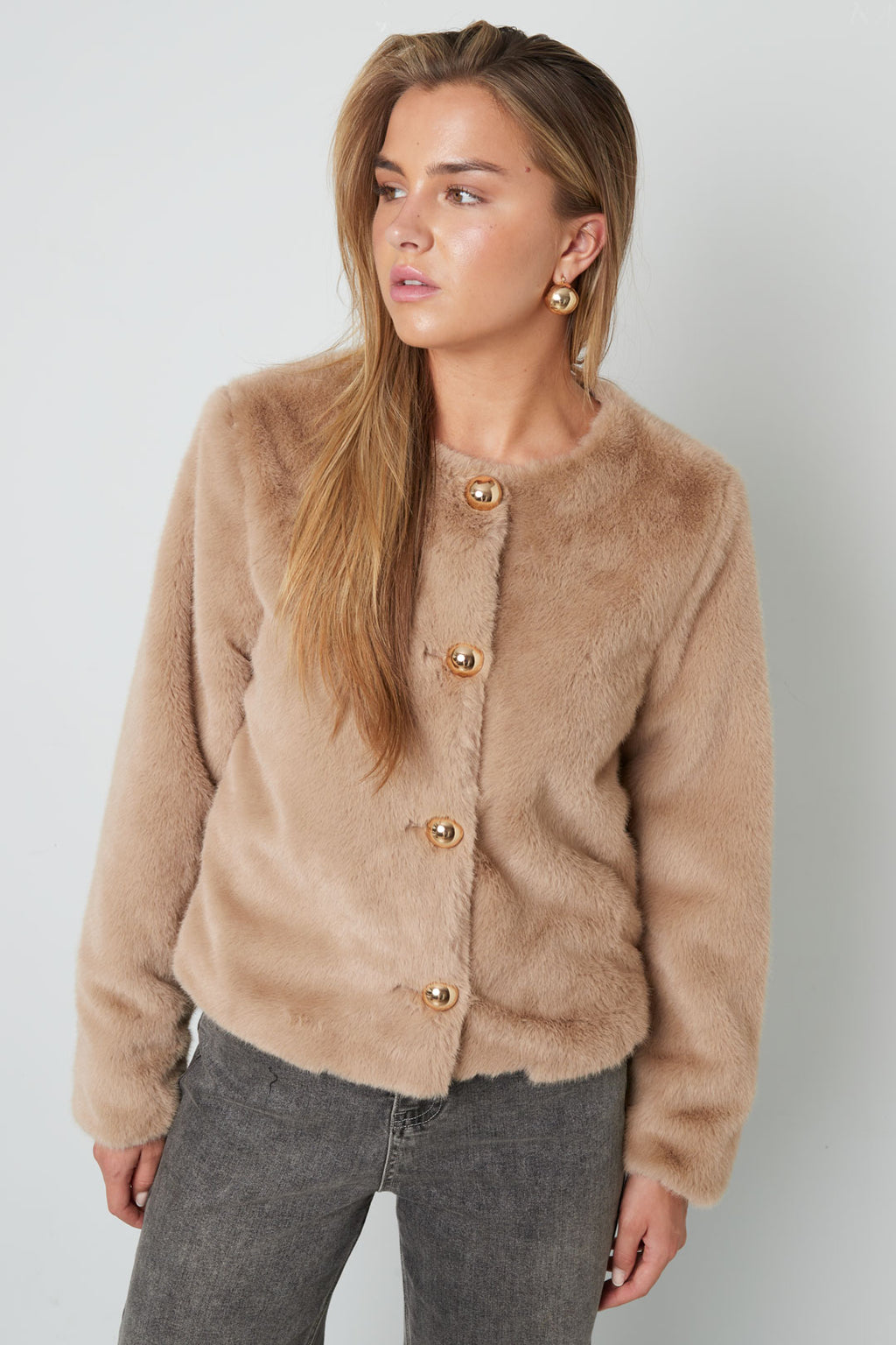 Woven Polyester Fiber Vrouwen Jas Elegant Solid Color Fall/Winter