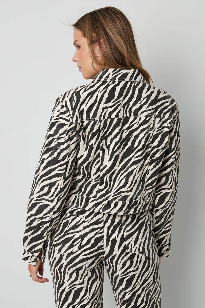 Cotton Denim Vrouwen Jas Street Elegant Specialty Dierenprint