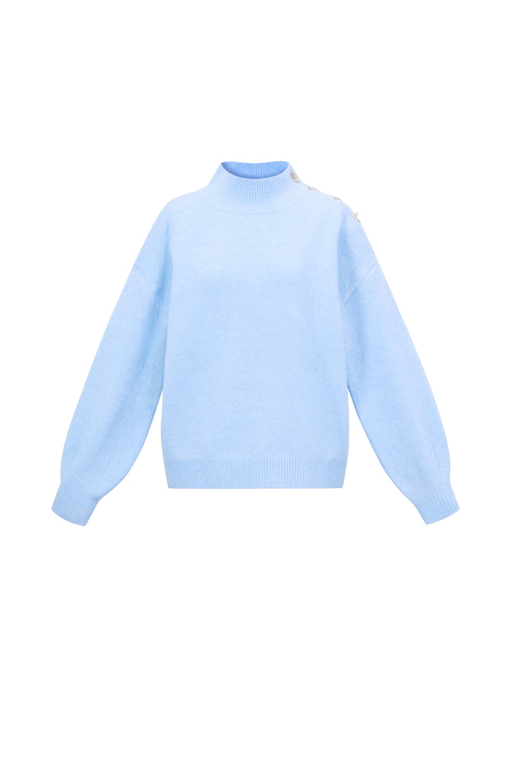 Gebreide Polyestervezel Vrouwen Trui met Schildkraag Casual Eenvoudige Kleur