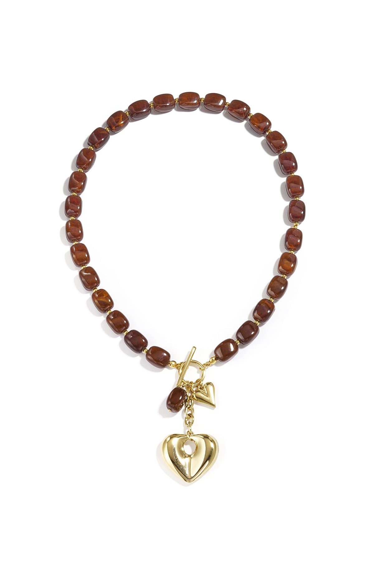 Squoval kralenketting hangend hart