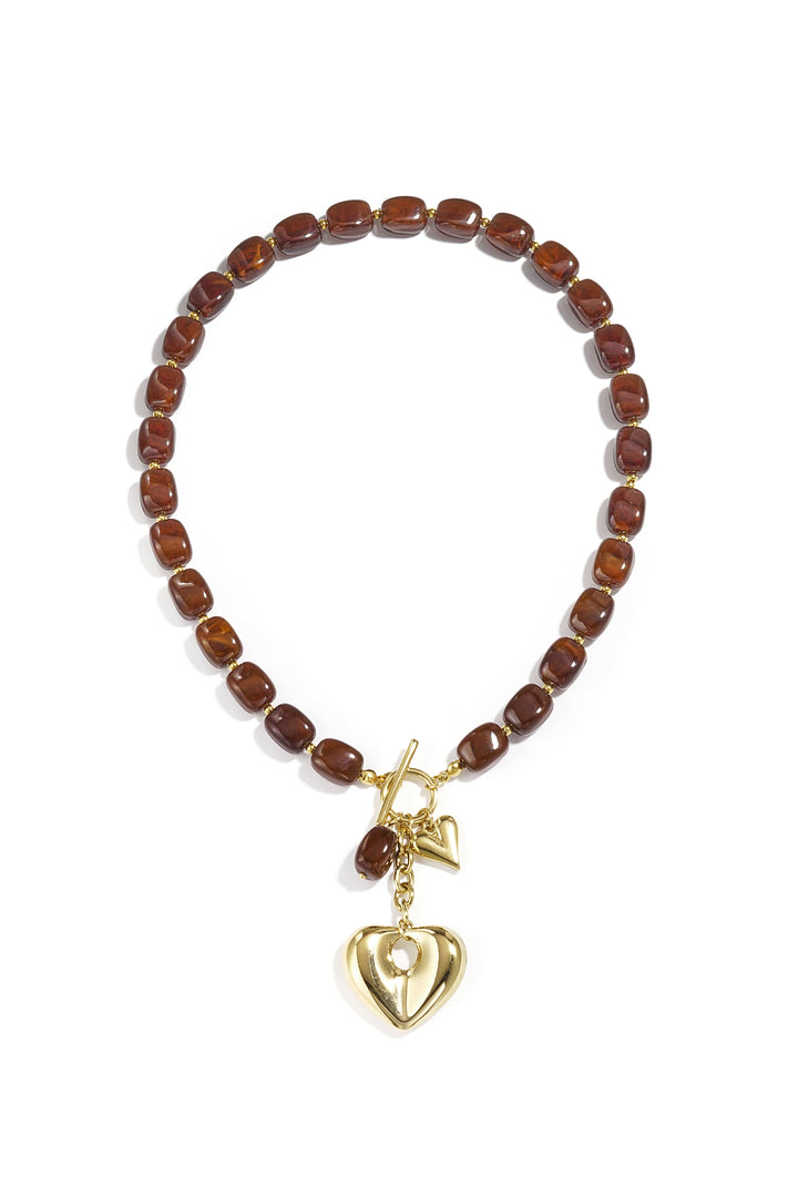 Squoval kralenketting hangend hart