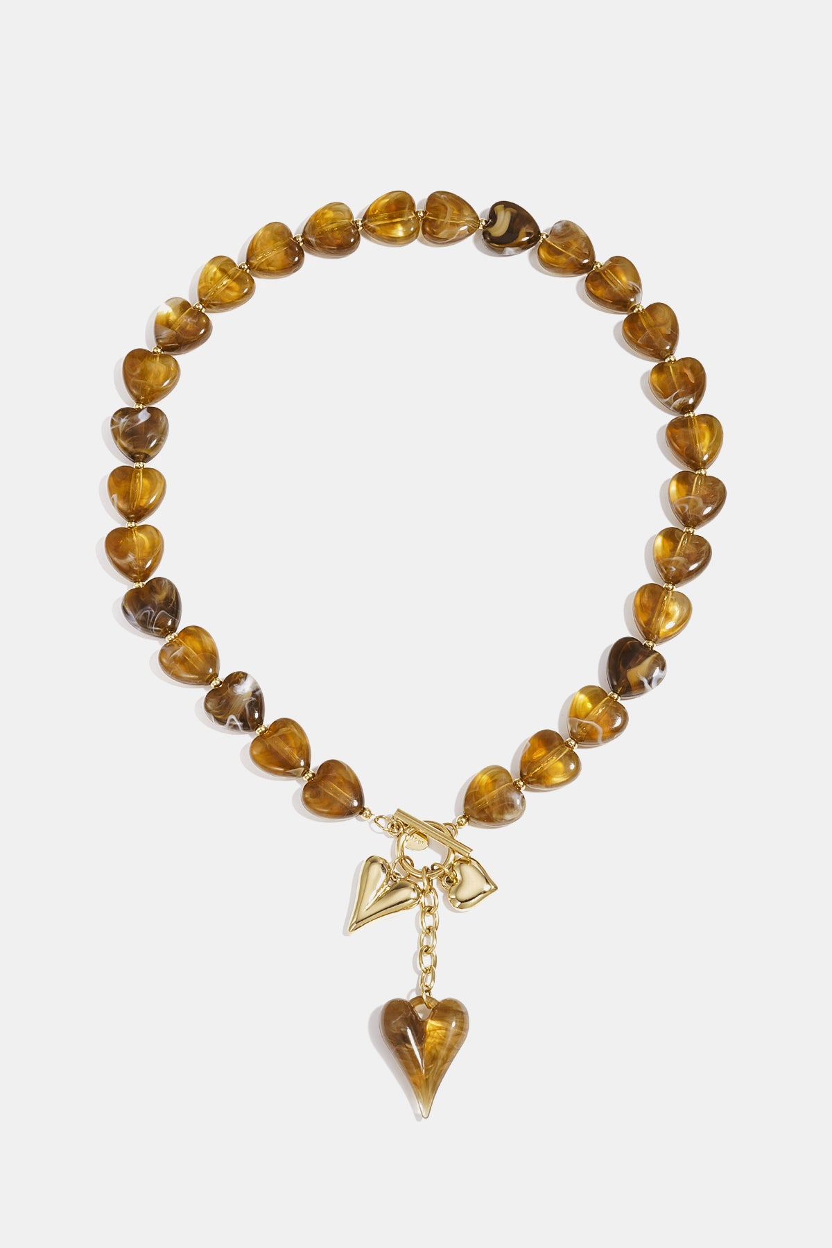 Kralenketting met hangende harten charms