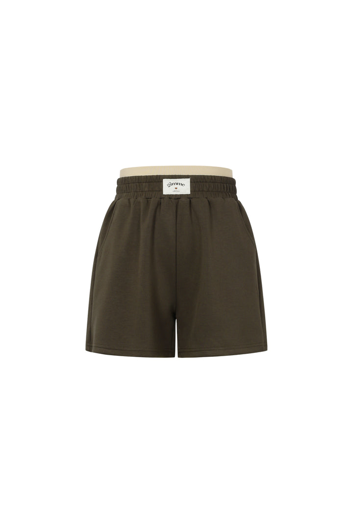 Gebreide Polyestervezel Vrouwen Casual Shorts Sporty Solide Kleur