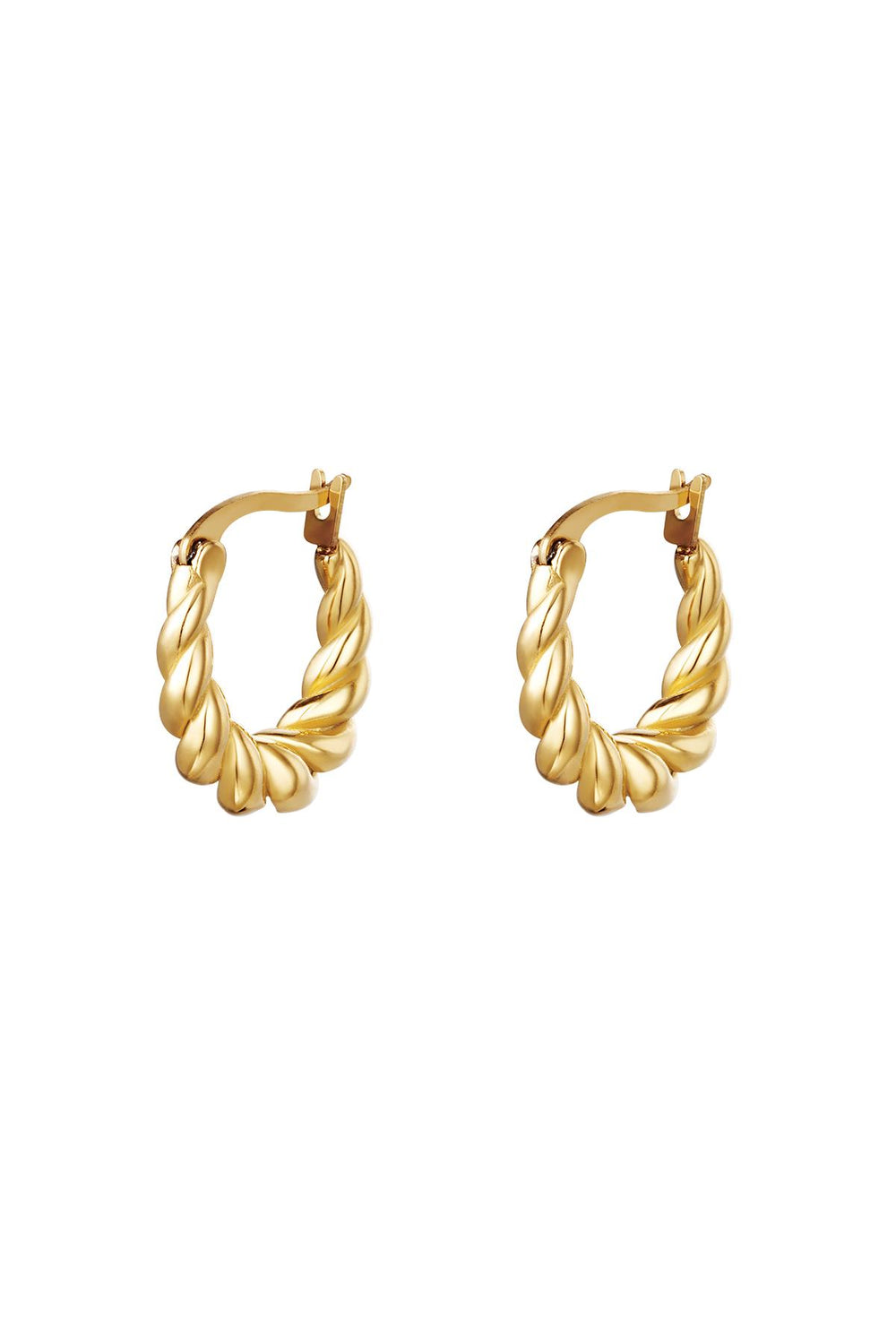 Oorbellen Dangling Twist Goud kleur Stainless Steel