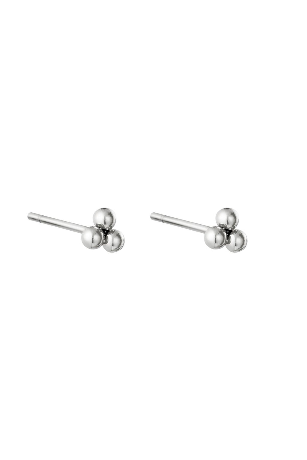 Oorbellen Triple Bullet Zilver Stainless Steel