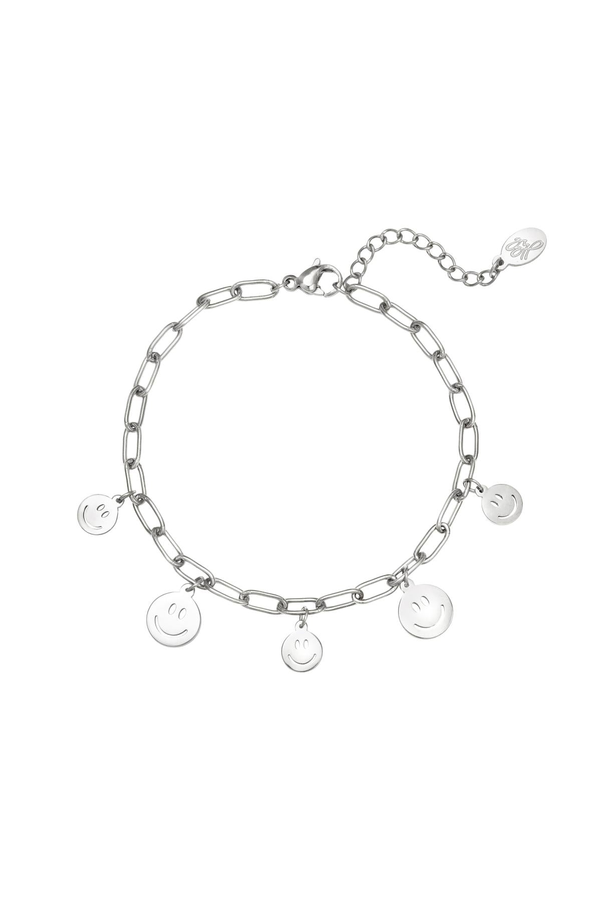 Armband meerdere smileys Goud kleur Stainless Steel