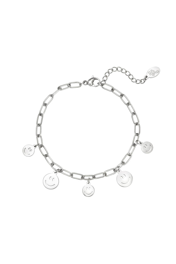 Armband meerdere smileys Goud kleur Stainless Steel