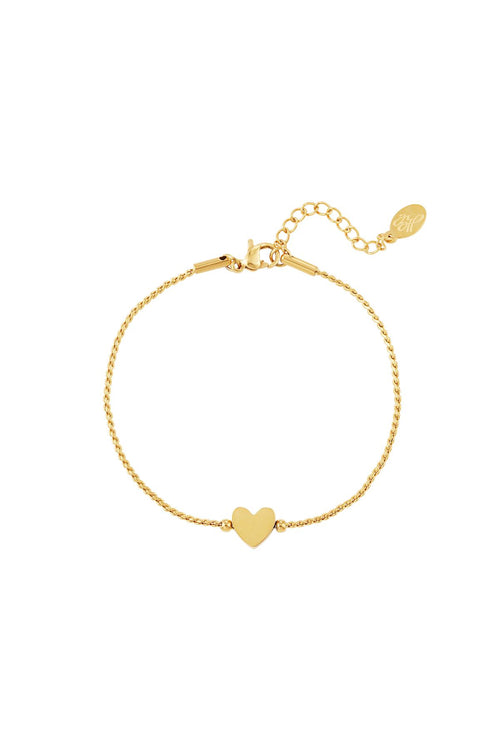 Roestvrij stalen armband hart Goud kleur Stainless Steel