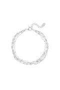Armband drie lagen gekleurde details Goud kleur Stainless Steel