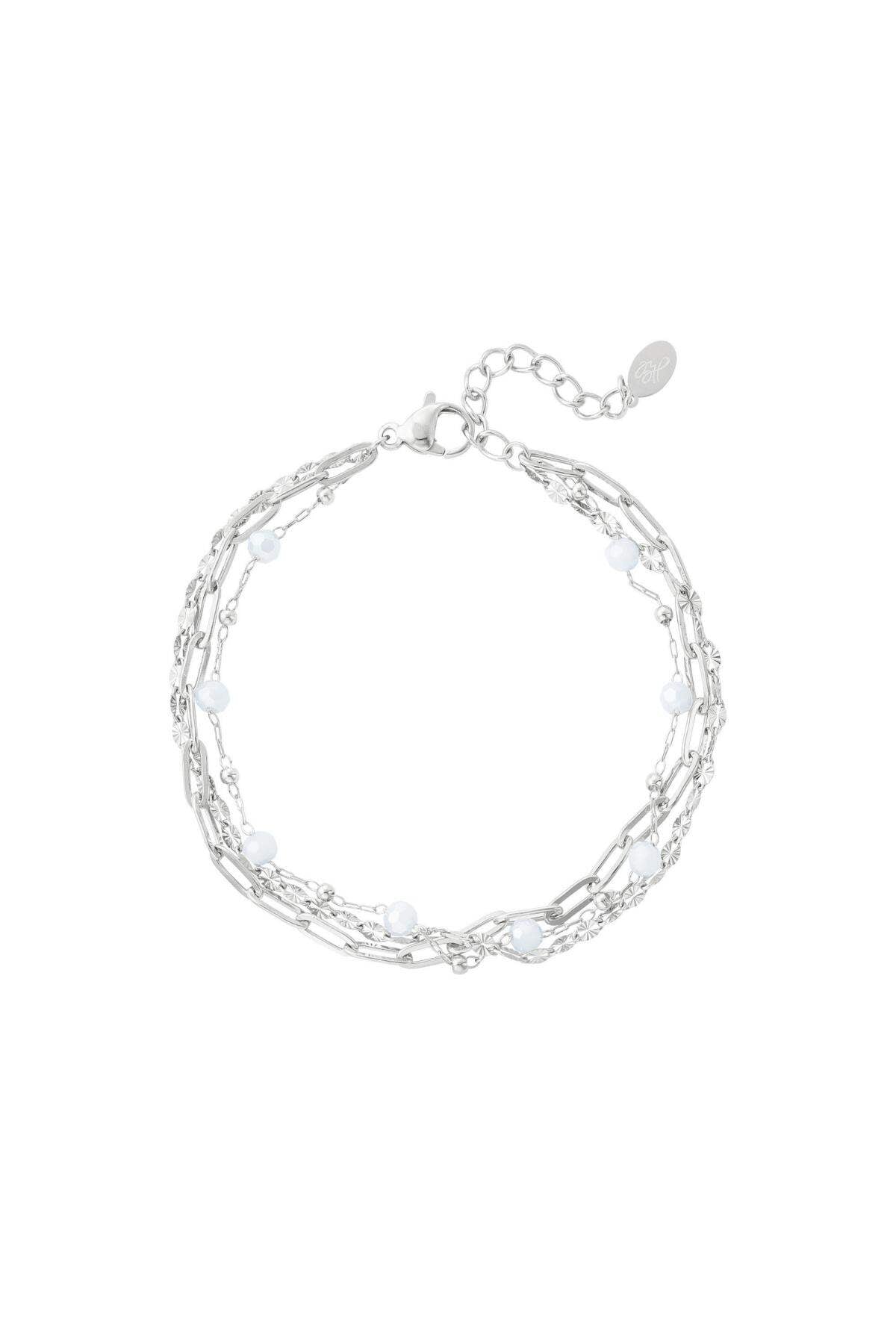 Armband drie lagen gekleurde details Goud kleur Stainless Steel