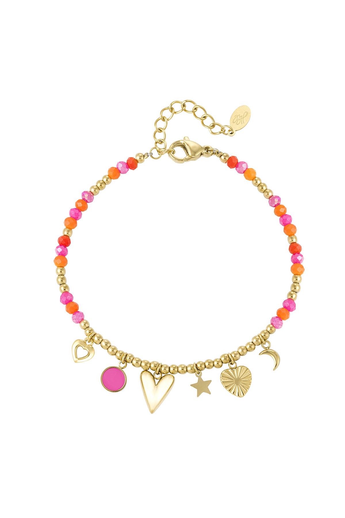 Armband summer smile - roze oranje