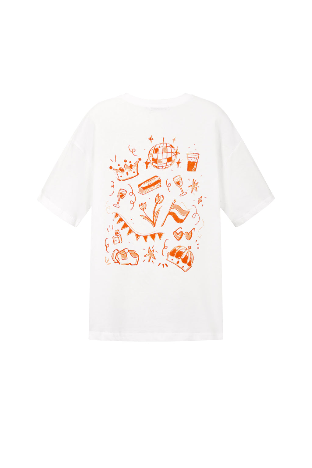 T-shirt met kroon-cartoonpatroon