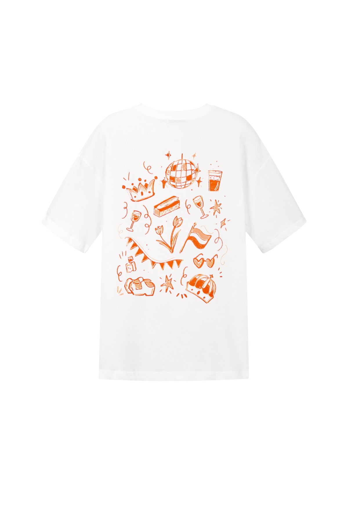 T-shirt met kroon-cartoonpatroon