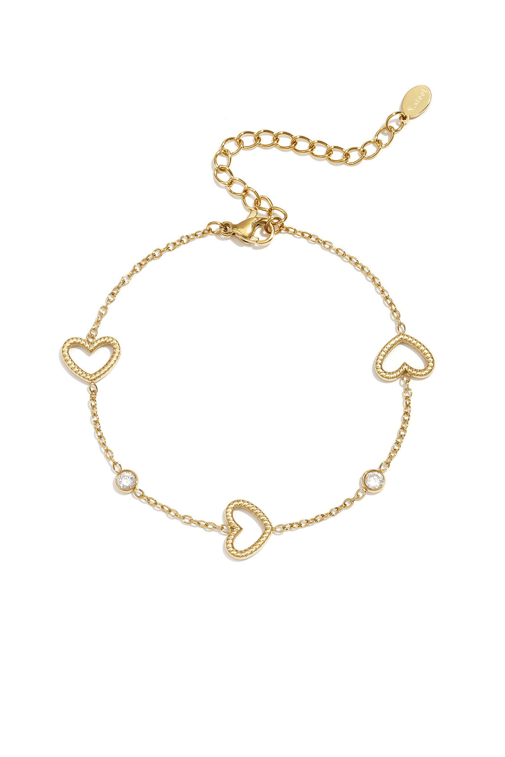 Hartjes armband met afwisselende steentjes